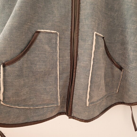 AS-IS Anthropologie "Hei Hei" Reversible Poncho Jacket w/ Hood-M/L - Picture 5 of 15